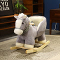 Rocking Horse for Infants and Toddlers - Indoor Outdoor Baby Ride On Toy, Grey Plush Design, Safe for Babies and Young Kids, Birthday and Holiday Gift