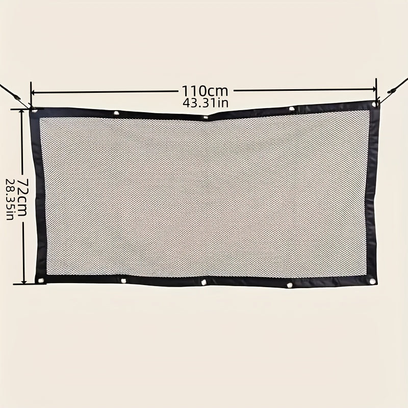 Pet Car Safety Net Barrier with Storage Pocket - Adjustable Polyester Dog Car Net Organizer, Easy Install Rear Seat Protector for All Vehicles, M & L Sizes for Dogs & Cats