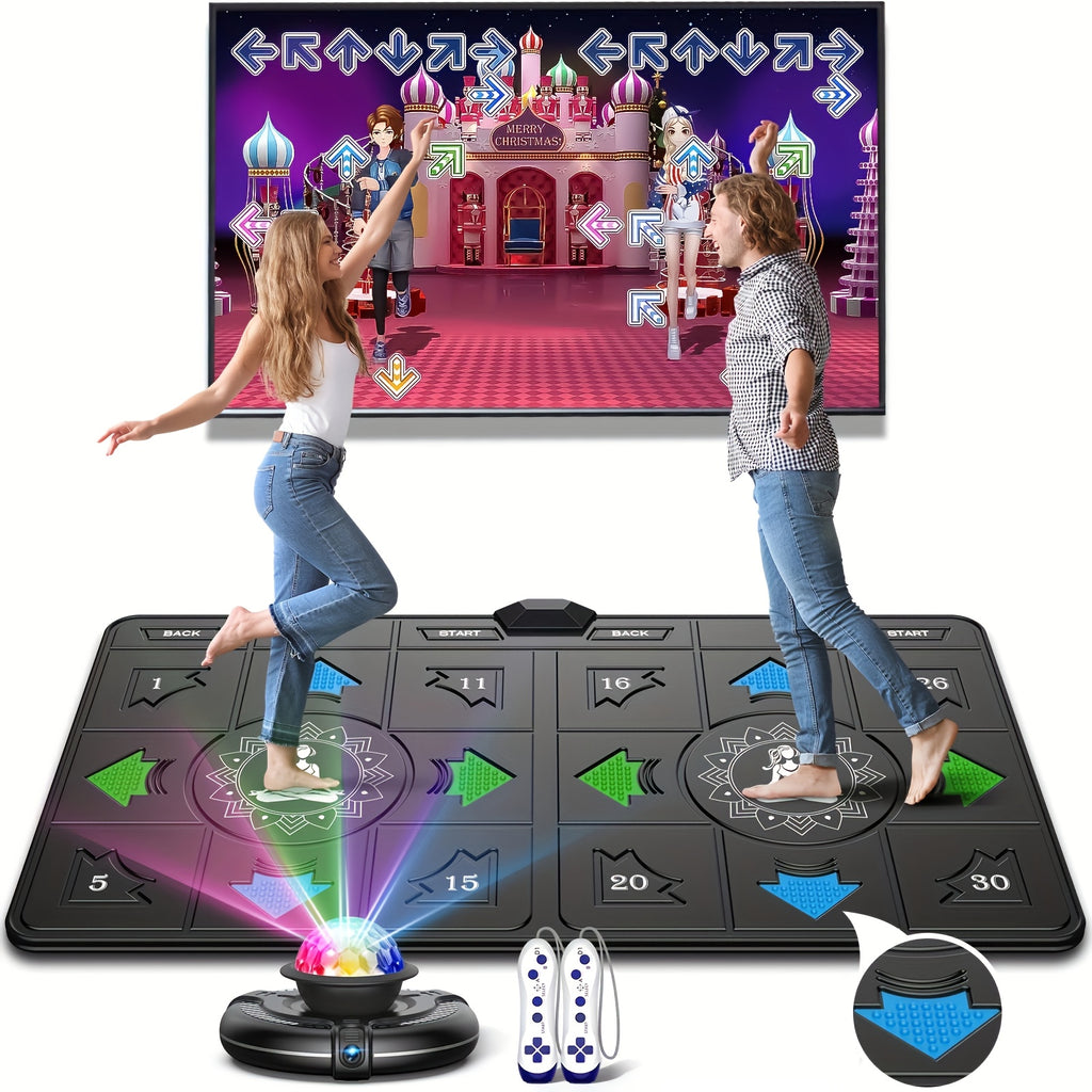 Wireless Dance Mat for Kids & Adults - Double User Electronic Dance Pad with HD Camera, TV Compatible, Fitness Step Game for Boys & Girls Ages 3+ | Birthday Christmas Gift for Family Fun