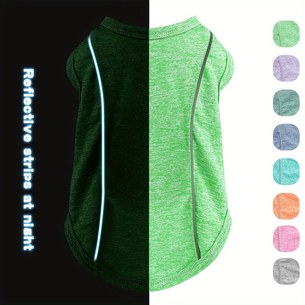 Sun Protection Dog Shirt with Reflective Strips – Quick-Dry Stretchy UV Protective Pet T-Shirt for Small Medium Large Dogs, Breathable Summer Doggie Clothes XS to 4XL, Multiple Colors