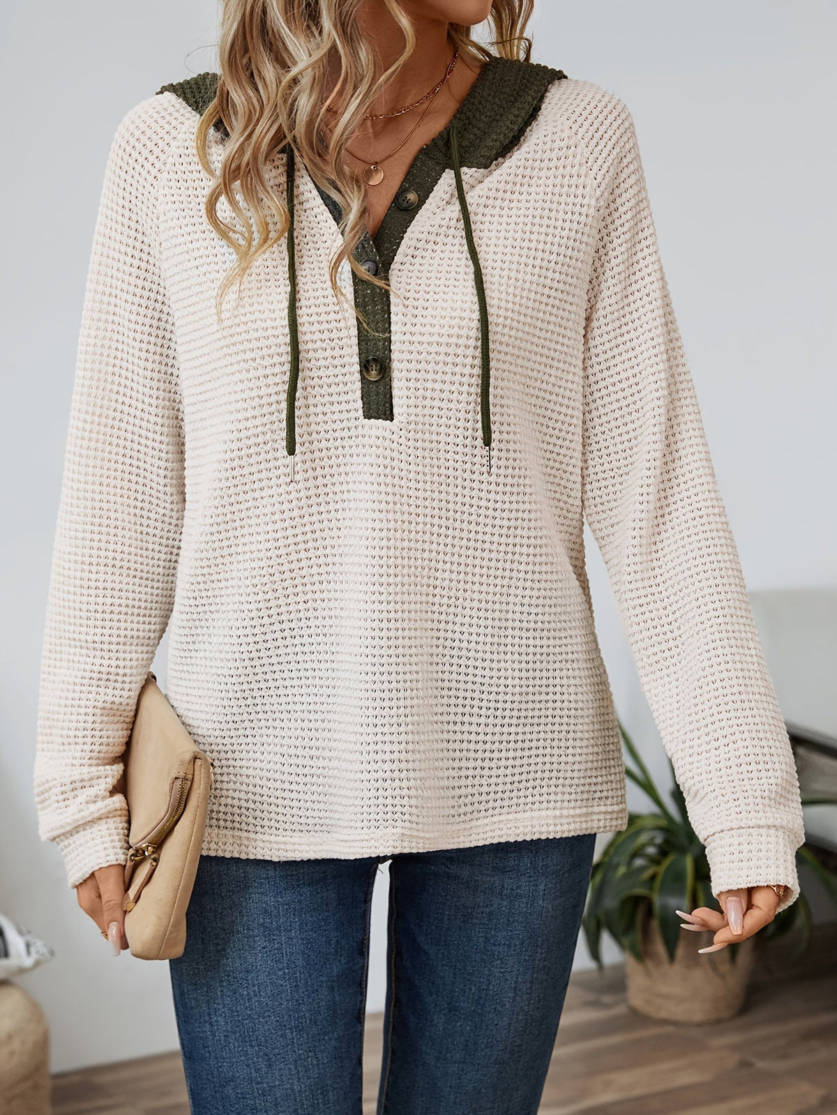 Women's Long Sleeve Hoodie Casual Pullover Sweatshirt Solid Color Loose Fit Cozy Everyday Wear Top Off-White Black Pink S M L XL XXL