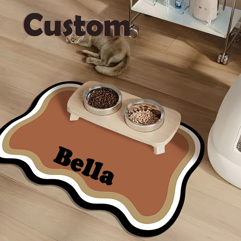 Personalized Pet Food Mat with Custom Name Non-Slip Leak-Proof Dog and Cat Feeding Mat – Stylish Waterproof Pet Bowl Mat for Dogs Cats Ideal Personalized Gift for Pet Owners