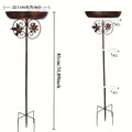 Metal Outdoor Bird Bath and Feeder Set Sunflower Design 5-Claw Stake Base Weather-Resistant Garden Decor for Backyard Courtyard Terrace Patio