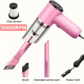 12V Handheld Car Vacuum Cleaner, Powerful Wired Portable Car Vacuum for Pet Hair & Dust Removal, Silent Motor, Accessories Kit Included, Compact Design for Car Interior Cleaning – Pink