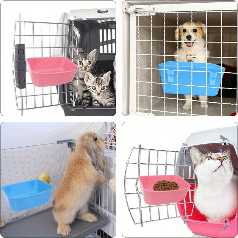 Bird Cage Hanging Feeder 6-Pack - Universal Plastic Food & Water Container Bath Water Bowl for Parrots Budgies Canaries & Small Birds, Clip-On Cage Feeder Cups (Random Colors)
