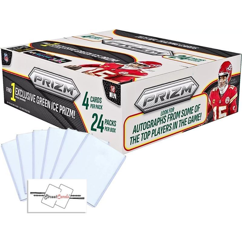 2025 Panini Prizm Football NFL Retail Box 96 Trading Cards 24 Packs Green Ice Prizm Autographs Rookies Inserts 6 Toploaders StreetCards Magnet Collector Gift