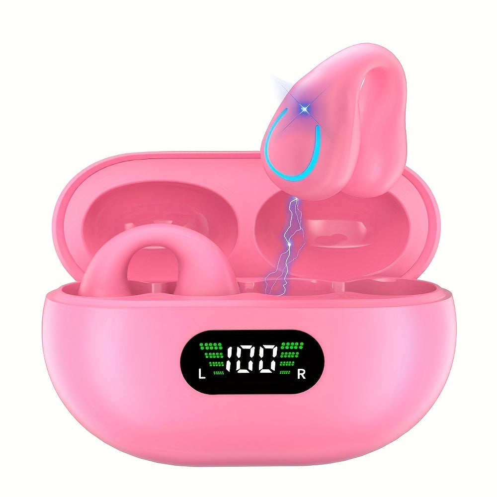 Open-Ear Wireless Earphones Bluetooth 5.4 TWS 360 Degree Ambient Awareness ENC Clear Calls Touch Control All-Day Comfort Sport Fitness Earbuds Secure Fit Truly Open Design