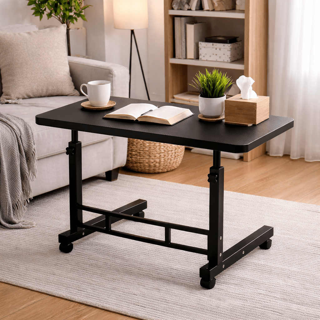 Height Adjustable Mobile Laptop Table with Wheels Rolling Bedside Computer Desk for Bed and Sofa Side Table for Bedroom Dorm Room Small Spaces Available in 8 Colors