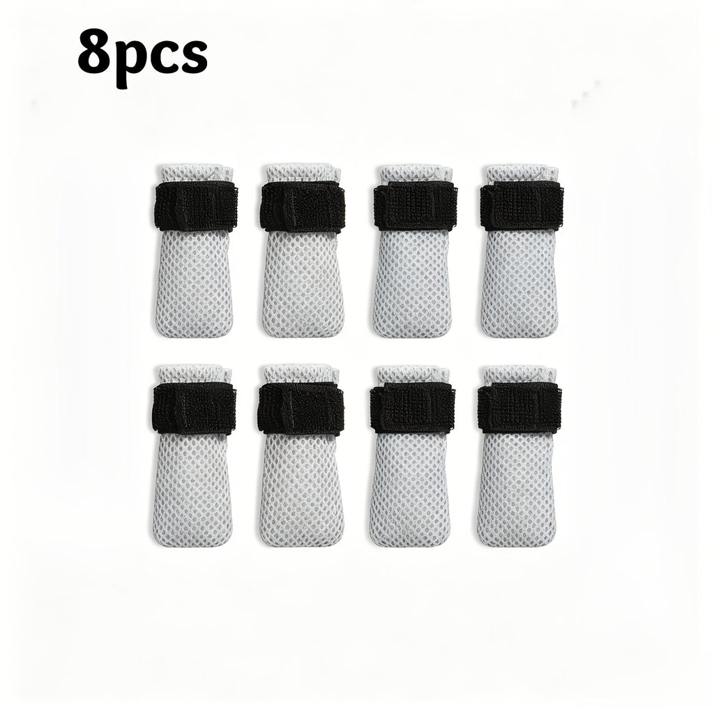 8-Pack Anti-Scratch Pet Boots for Cats & Dogs, Breathable Mesh Non-Slip Paw Covers with Elastic Straps, Adjustable Pet Socks for Nail Trimming, Bathing, Grooming & Furniture Scratch Protection