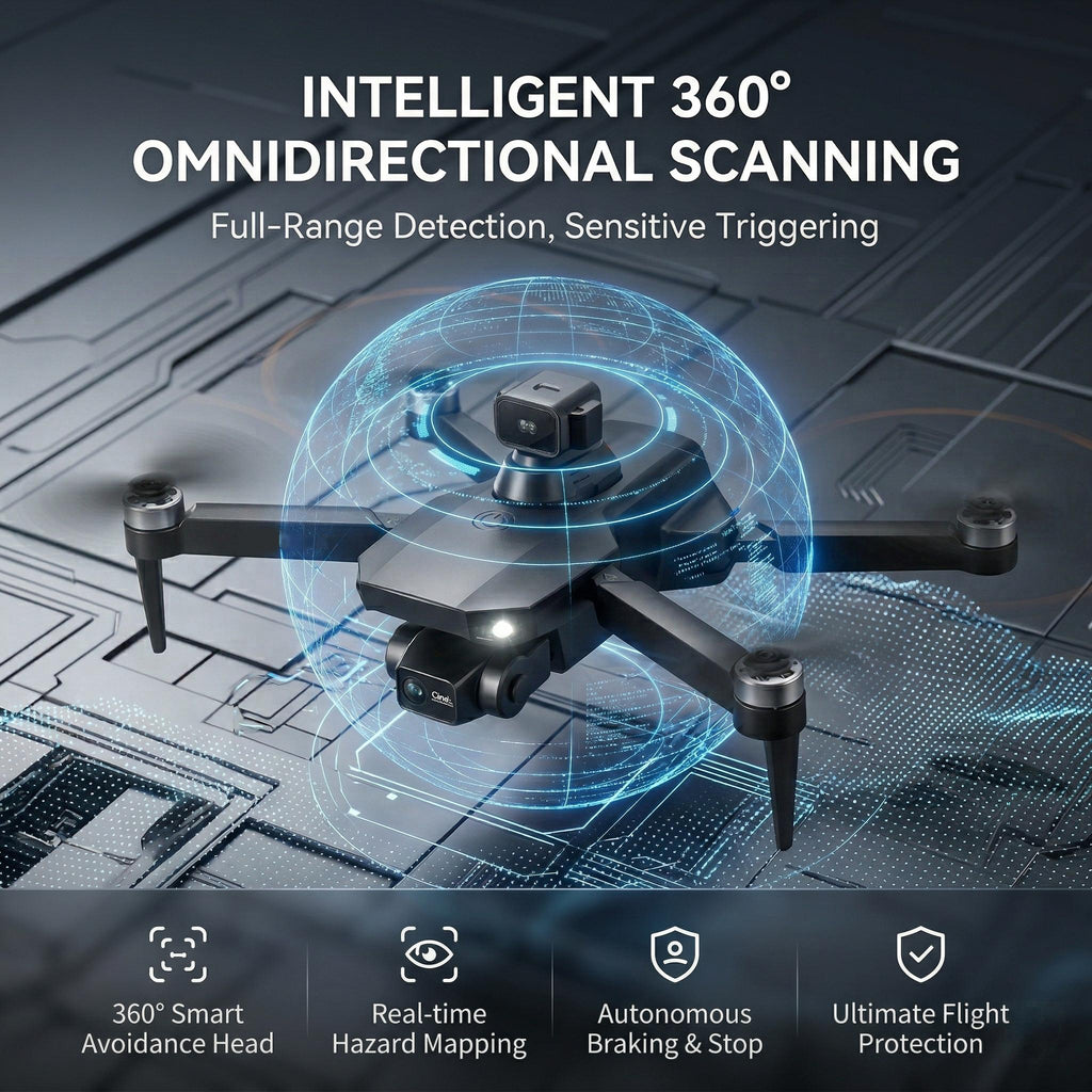 8K EIS Brushless Drone with 360° Obstacle Avoidance, 5G Dual-Mode Transmission, 50-Minute Battery, Screen Remote Control – Wind-Resistant GPS Quadcopter for Adults Aerial Photography