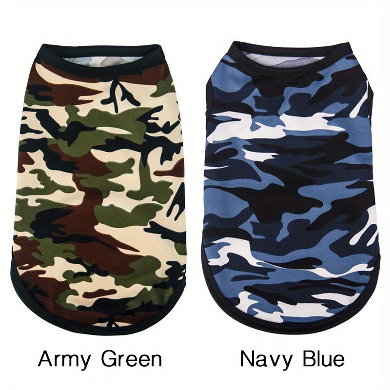Camouflage Mesh Dog Vest - Breathable Lightweight Pet Shirt for Small and Medium Dogs and Cats, Adjustable Straps Machine Washable Dog Clothes for Outdoor Activities and Everyday Wear