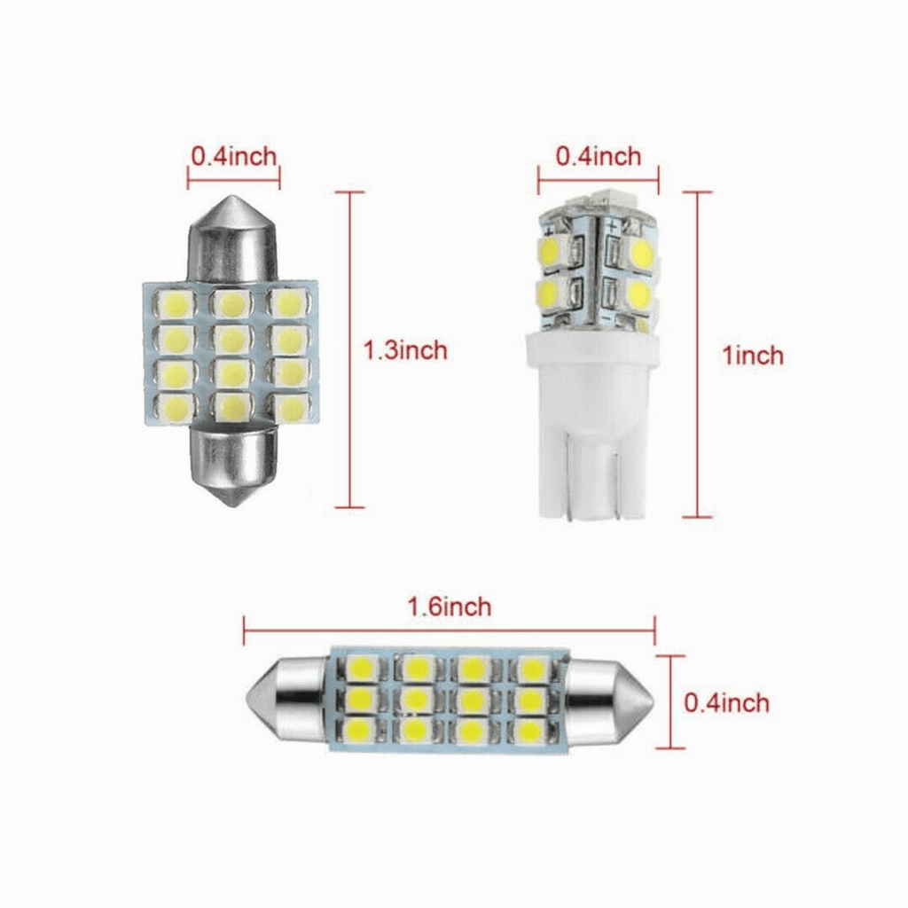 40PCS Car LED Interior Bulb Kit T10 W5W 31mm 42mm 6000K Cool White 12V, No Error Map Dome Door Trunk Courtesy Light Replacement Set for Most Cars