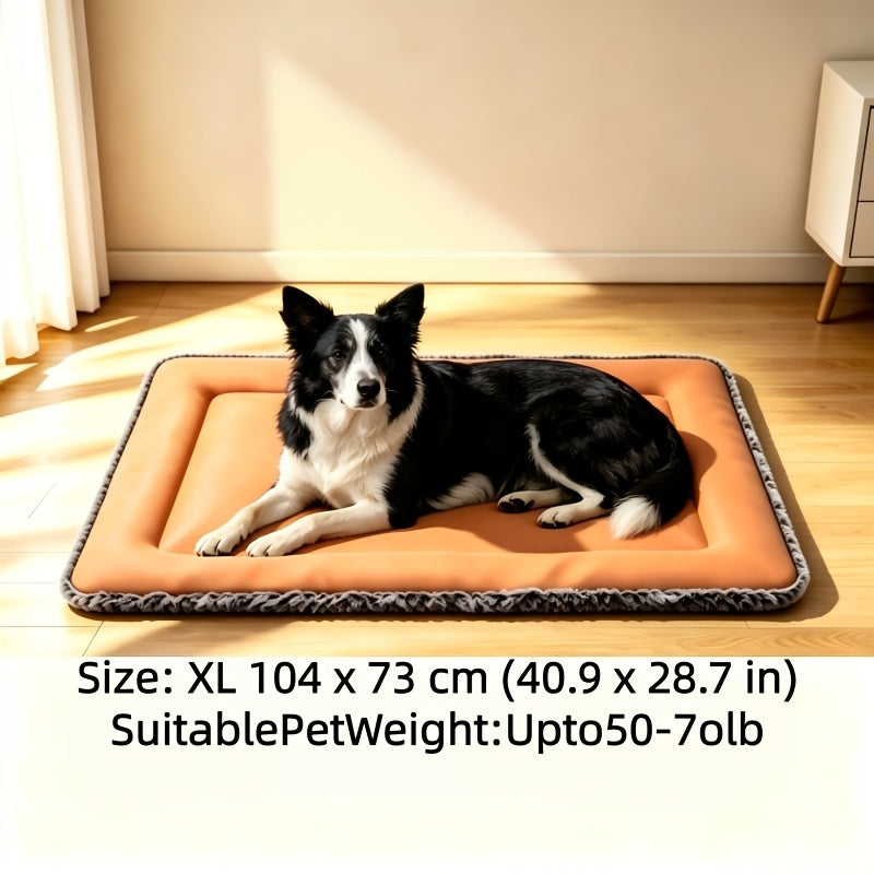 Dog Cooling Mat for Summer – Soft Polyester Pet Cooling Pad with Neck Support, Indoor Sleeping Floor Mat for Extra Small, Small & Medium Dogs & Cats, Heat Relief Bed
