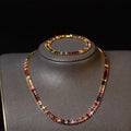 S925 Silver Tennis Bracelet and Necklace Set with Natural Stones - Elegant Stackable Jewelry for Women Daily Wear Vacation Gift Multicolor White Dainty Layering
