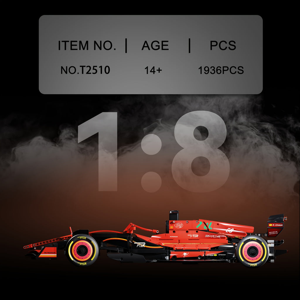 1:8 MOC Supercar Building Block Set - Tech Series Large Interlocking Brick Car Model Kit for Adults & Teens, STEM Racing Car Construction Toy, Valentine's Day Anniversary Birthday Gift for Men