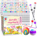120 Colors Acrylic Paint Markers Set – Waterproof Non-Toxic Odorless Paint Pens for Rock, Pottery, Glass, Wood, Canvas, Fabric & More, Art Supplies for Adults & Kids