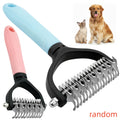 2-Pack Stainless Steel Pet Dematting Comb – Double-Sided Pin Grooming Tool for Cats & Dogs, High-Efficiency Detangler Brush Removes Knots, Tangles & Loose Hair