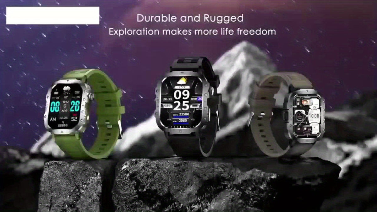 Smart Watch 2.01 Inch Large Screen LED Flashlight Fitness Tracker for Men Women Compatible Android iPhone Outdoor Sports Activity Tracker Heart Rate Monitor Step Counter Sleep Tracker