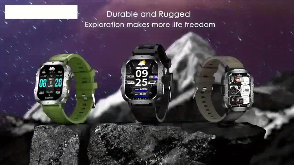 Large Screen Smartwatch Compatible with iPhone Android Wireless Calling SMS Fitness Tracker Heart Rate Monitor Remote Camera Control USB Rechargeable for Men Women - Modern Design Travel Gift