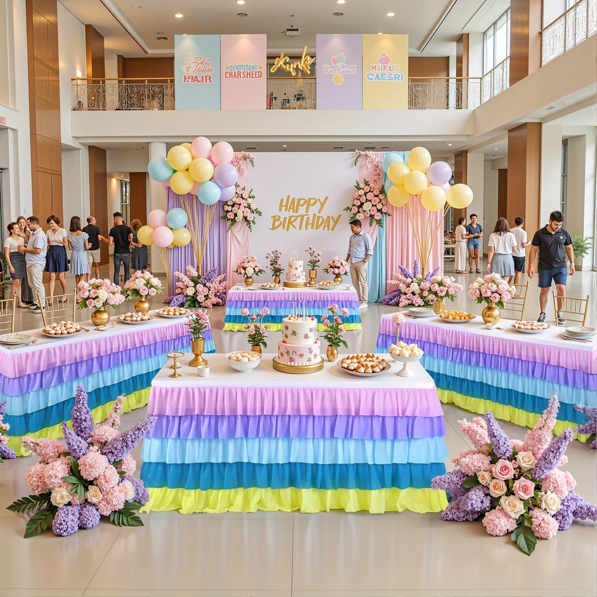 6ft Tulle Tutu Table Skirt – Chiffon Ruffle Table Skirting for Birthday Party, Wedding, Bridal Shower, Girls Party & Holiday Decor – Easy Hook & Loop Install, 12 Colors (72"L x 30"H)