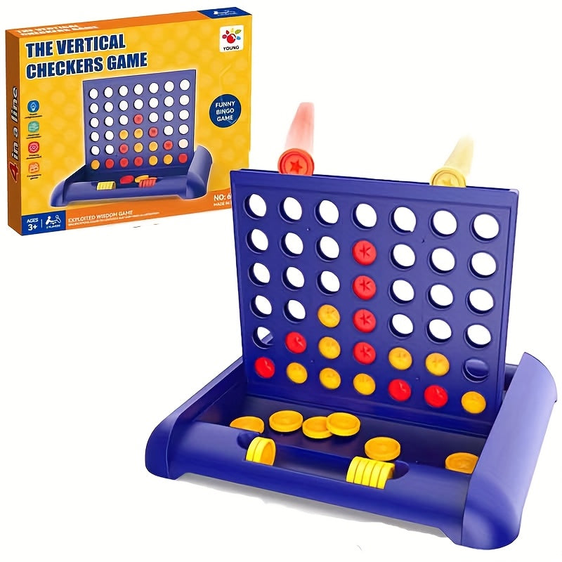 Classic Four in a Row Game – Large Size Strategy Connect Board Game for 2 Players – Fun Family & Kids Game Night Toy – Great Gift for Halloween, Thanksgiving, Christmas & Birthdays – Ages 6+