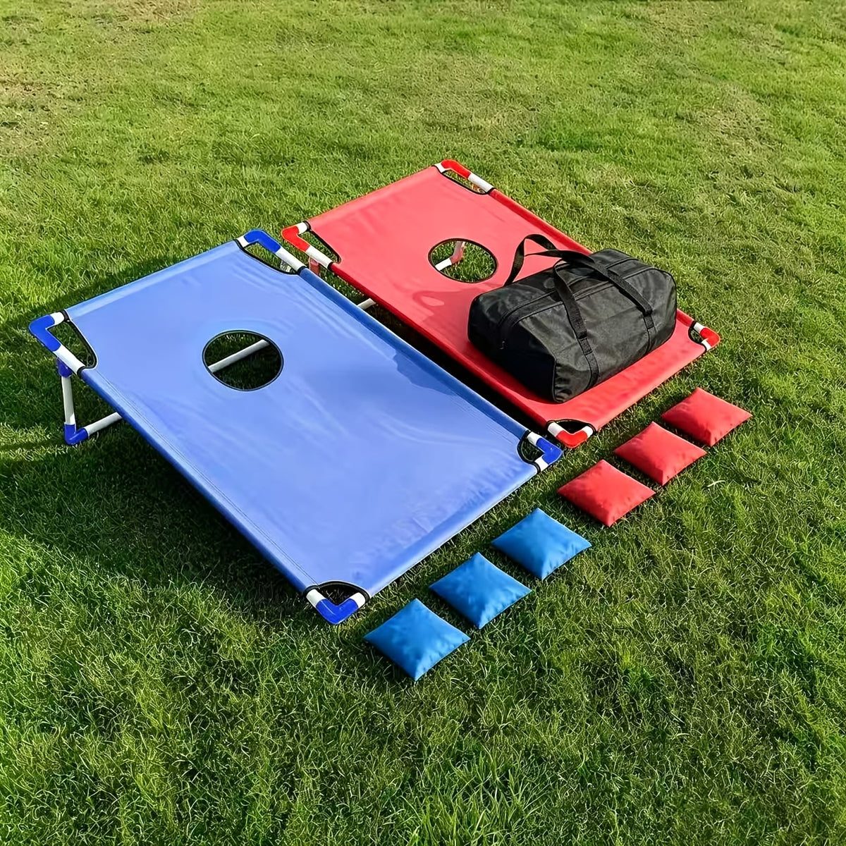 Cornhole Game Set 2 Boards 6 Bean Bags Storage Bag Indoor Outdoor Backyard Lawn Game for Kids Adults Family Fun Camping Beach Party Tailgate BBQ Yard Entertainment Christmas Halloween Gift