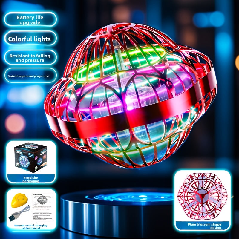 Smart Sensor UFO Hovering Flying Ball – Hexagonal Spinning Saucer Mini Drone with Autonomous Flight & Hand Sensor Control | Levitating Flying Robot Toy for Kids & Adults | Christmas & Party Gift