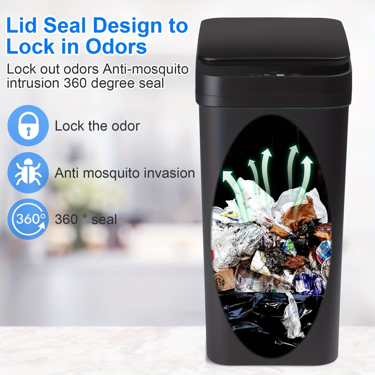 Automatic Touchless Trash Can 2 Pack – 4 Gallon & 2.8 Gallon Motion Sensor Trash Bin with Lid, Slim Smart Garbage Can for Bathroom, Bedroom, Office, Kitchen, Living Room