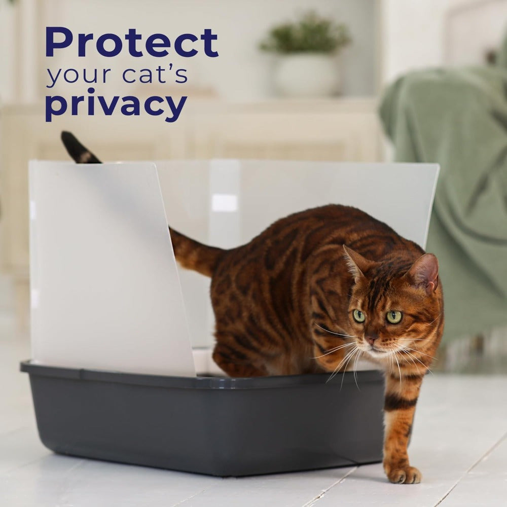 Cat Litter Box Splash Guard 4pcs – Litter Box Shield & Privacy Screen Splash Protector for Open Litter Boxes, Keeps Floor Clean, Easy Clip-On Installation