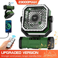 20000mAh Portable Camping Fan with Remote Control, LED Lights, 4 Speeds & 360° Rotation – Rechargeable Battery Operated Oscillating Tent Fan for Outdoor Camping, RV & Travel