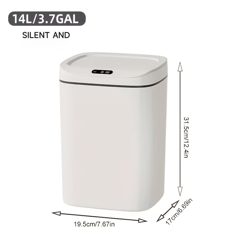 Inductive Smart Trash Can with Sealed Lid and Odor-Proof Technology Touch Control Switch Hands-Free Automatic Sensor Waste Bin Easy-to-Clean for Office Bathroom Bedroom Kitchen