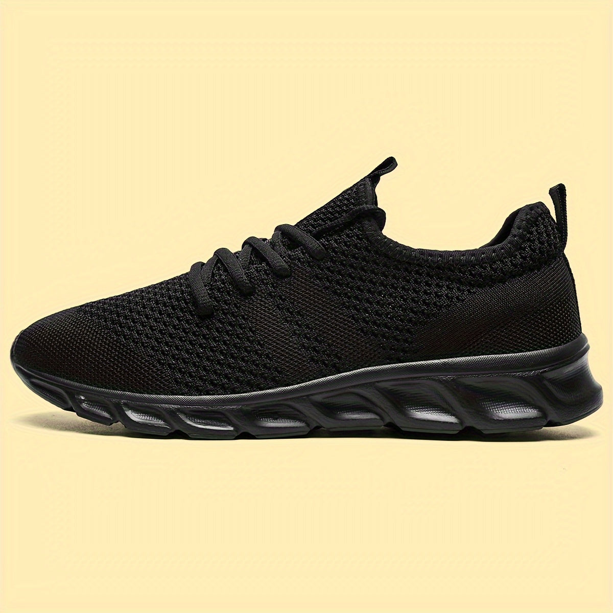 Men's Lightweight Breathable Knit Mesh Sneakers EVA Sole Low-Top Lace-Up Running Walking Shoes White Red Black Round Toe All-Season Gym Travel Daily Wear Sizes US 6-13.5