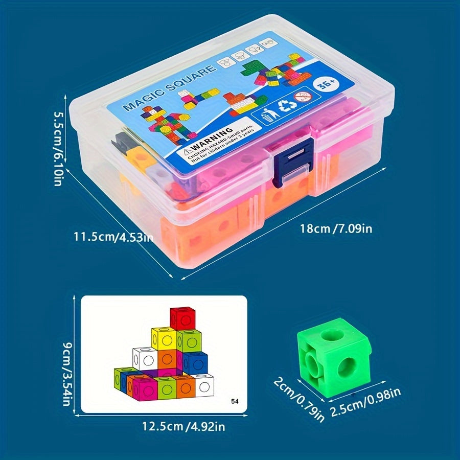 Interlocking Cube Building Blocks Snap Puzzle for Kids – Versatile STEM Preschool Toy for Logical Thinking, Fine Motor Skills & Creative Construction Play | Educational Gift for Boys & Girls Ages 3+