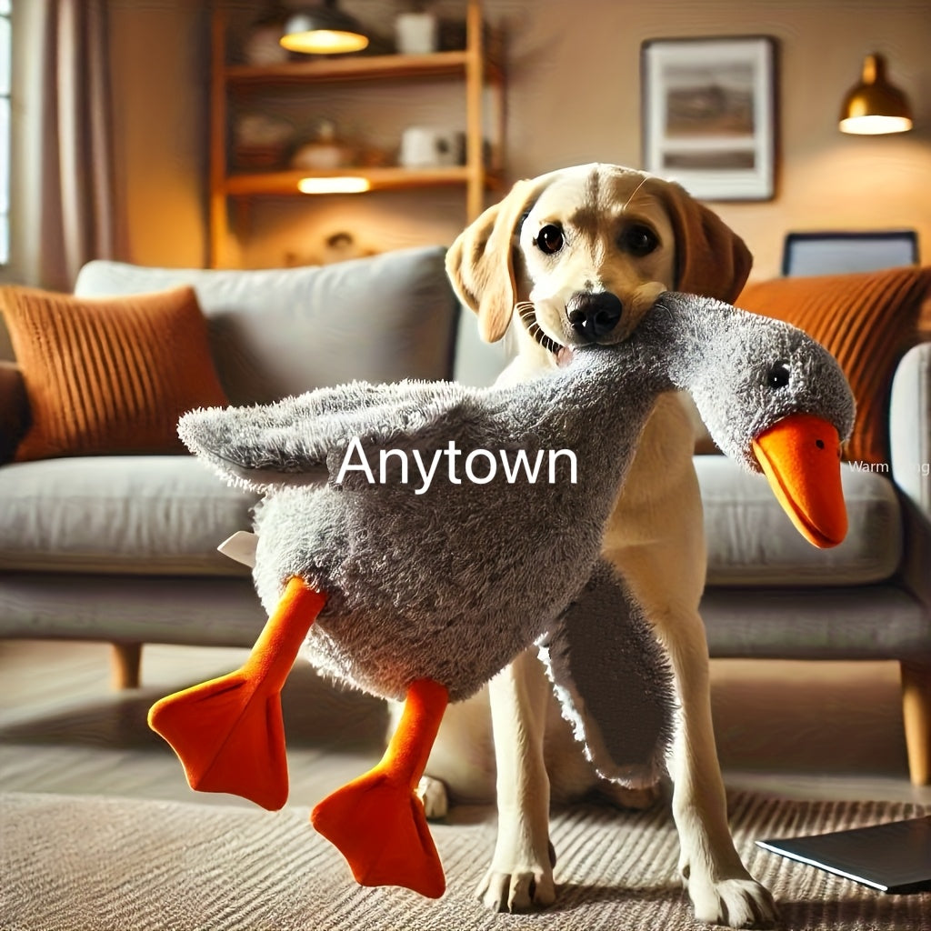 Tie-Dye Goose Plush Toy for Cats & Dogs - Colorful Soft Comfort Doll with Embroidered Eyes, Durable Pet Pillow Plushie for Cuddling & Play, Cute Cartoon Animal Gift for Dog & Cat Owners