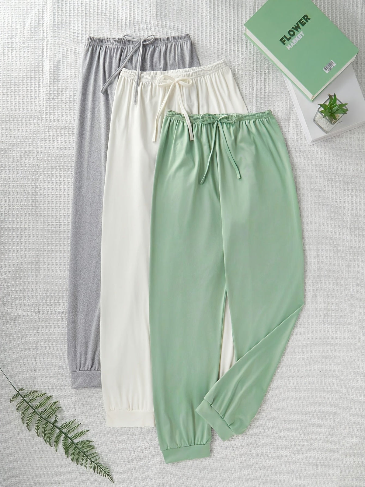 Women's Casual Drawstring Pants Loose Fit Elastic Waist Solid Color Home Lounge Pants Autumn Fall Comfortable Knit Polyester XS S M L XL XXL