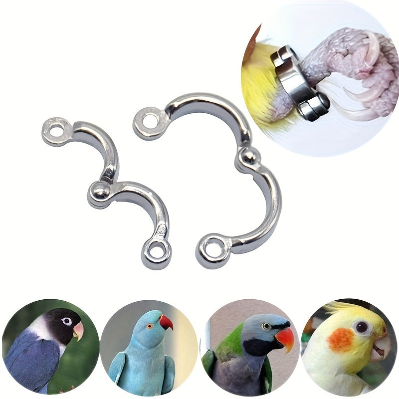 Bird Leg Rings Alloy Identification Bands 2pcs - Adjustable Open Foot Rings for Parrots, Cockatiels, Budgies, Lovebirds & Pigeons - 7 Sizes (5.5mm to 14.5mm) Pet Bird ID Rings