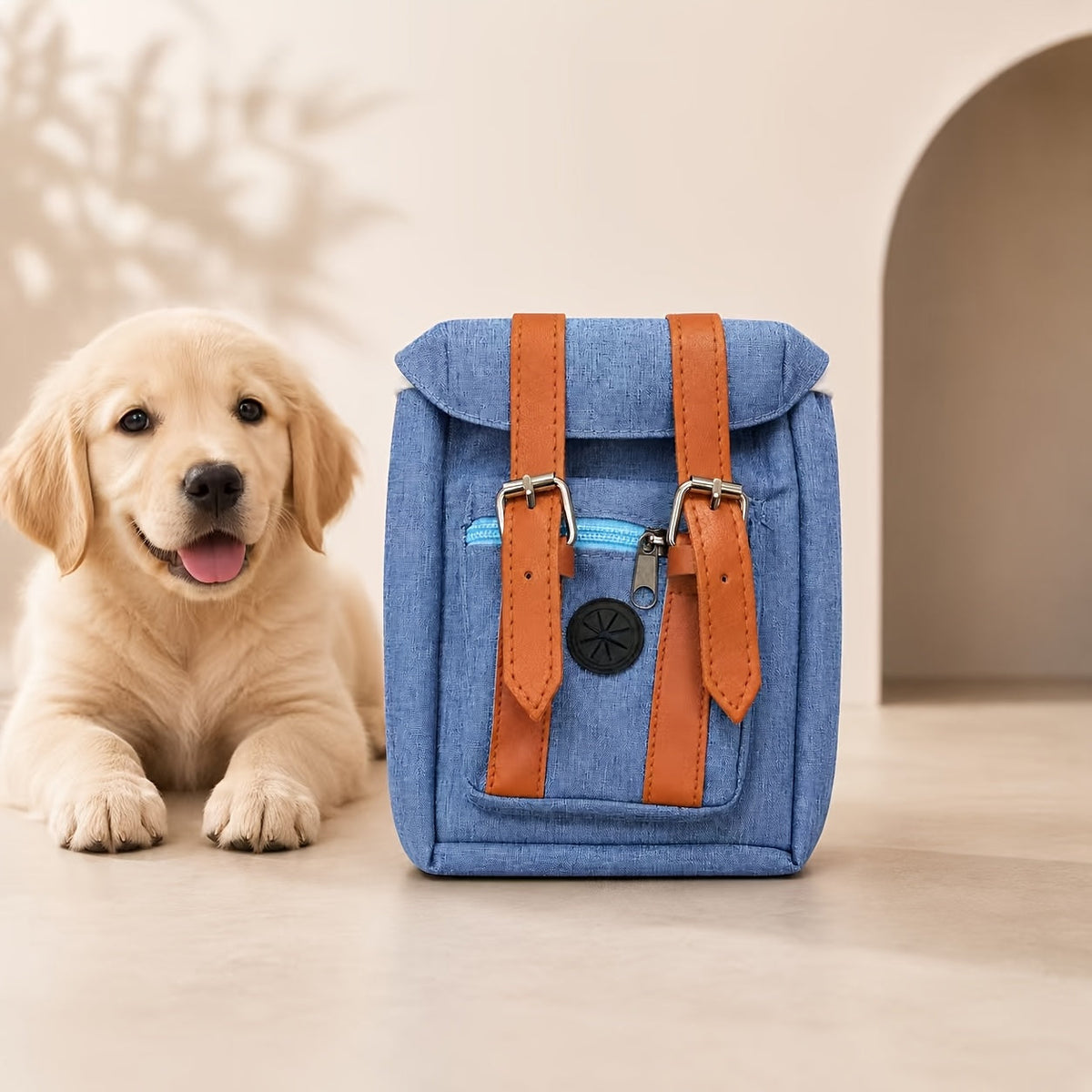 Multifunctional Pet Carrier Backpack with Safety Harness for Small Medium Dogs - Adjustable Chest 17.72-25.59 Inch Portable Dog Travel Bag for Daily Use Hiking Outdoor - Blue Grey Red Check