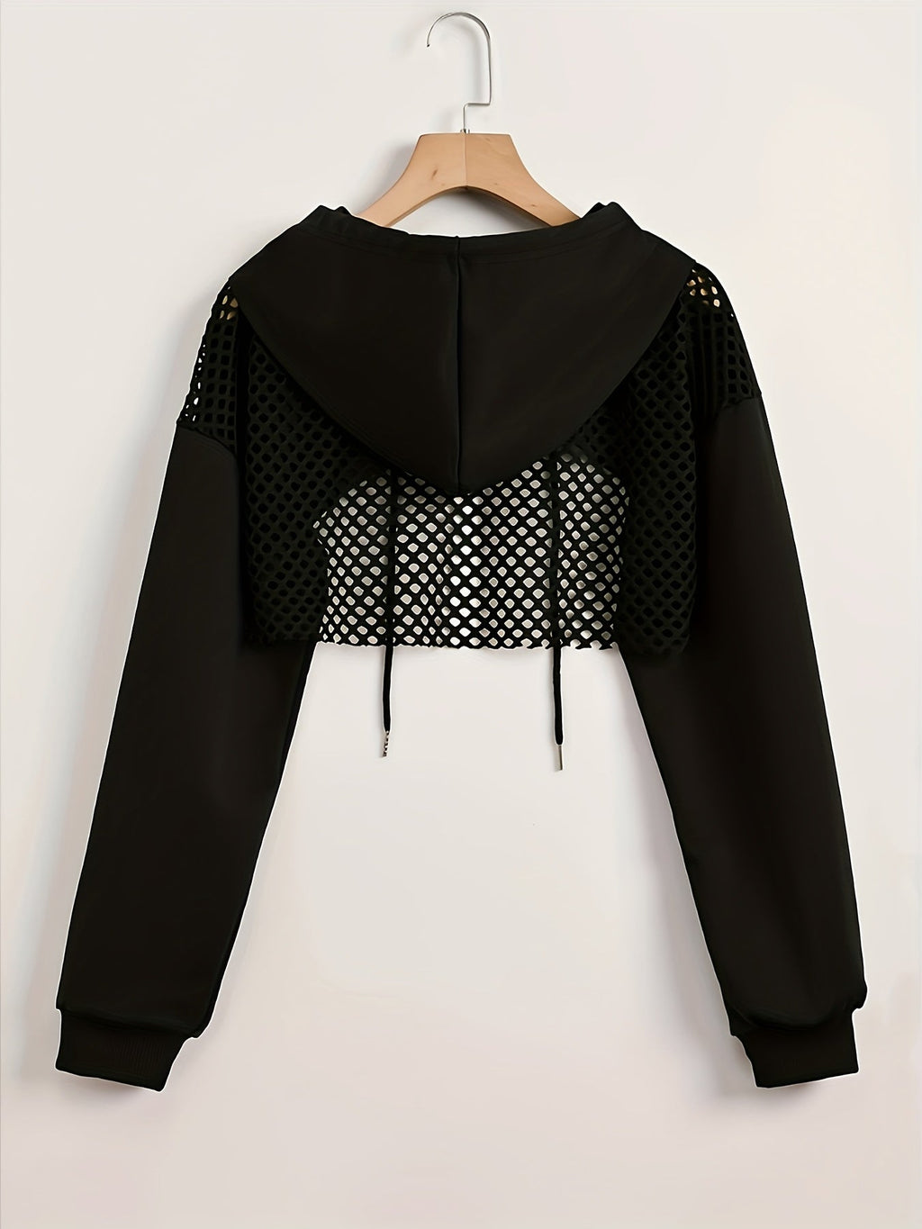 Women's Mesh Hoodie Solid Color American Street Style Sweet Spicy Fashion Jacket Top Black White XS S M L XL XXL