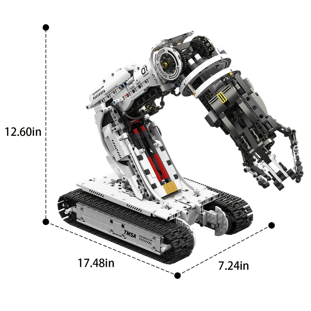 Robotic Arm Building Block Set 1468pcs Second Generation STEM Engineering Toy, DIY Mechanical Tech Robot Kit with Remote Control 8-Direction Gear Linkage Three-Claw Gripper for Kids Teens Adults