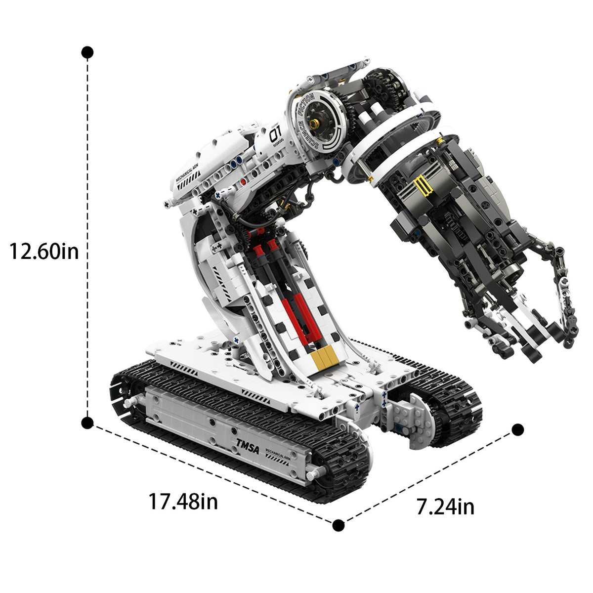 Robotic Arm Building Block Set 1468pcs Second Generation STEM Engineering Toy, DIY Mechanical Tech Robot Kit with Remote Control 8-Direction Gear Linkage Three-Claw Gripper for Kids Teens Adults