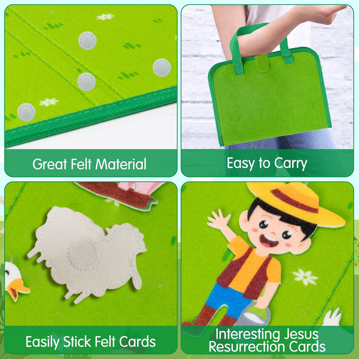 Busy Book for Toddlers – Felt Busy Board Sensory Learning Toy Gift Bag, Animals of the World & Farm Styles, Infant Early Education Activity Book, Travel Toy for Airplane Car, Gift for Boys Girls Ages 1 2 3+
