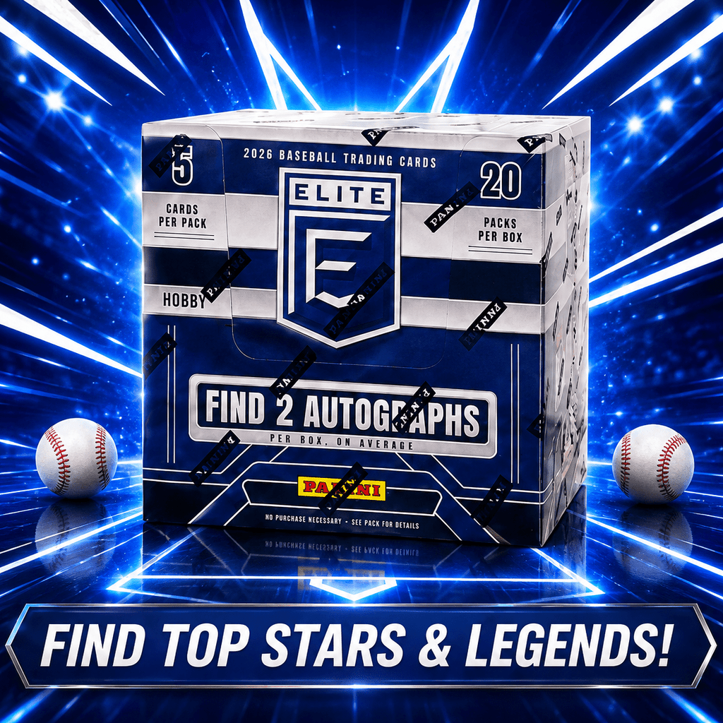 2026 Panini Donruss Elite Baseball Hobby Box – 20 Packs, 2 Autographs Per Box, Kaboom Chase, Memorabilia Cards, Legends & Prospects – Premium Sealed Baseball Trading Card Collector Set