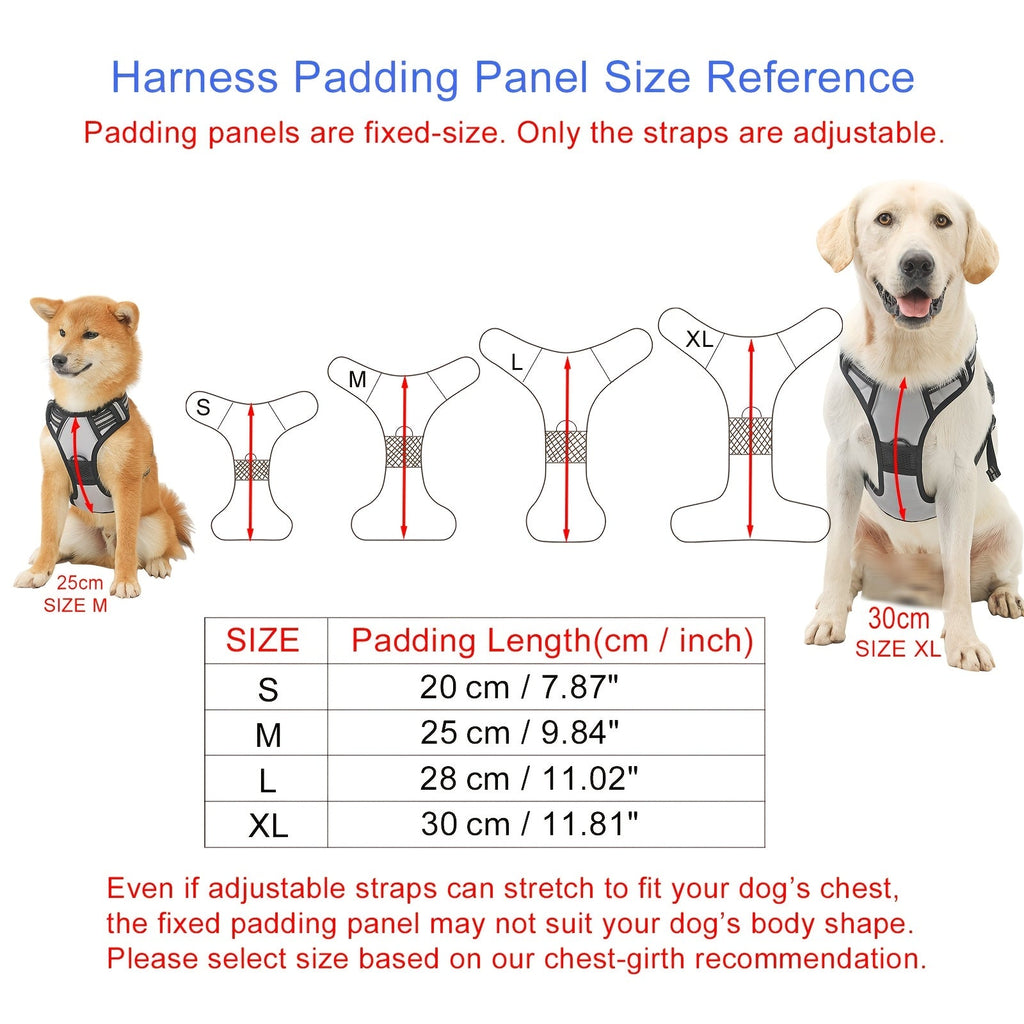 Dog Harness Leash and Poop Bag Dispenser Set 3-Piece Escape-Proof Adjustable Breathable Vest Harness for Medium Large Dogs with Reflective Strips – No-Pull Padded Dog Walking Kit with Waste Bag Holder