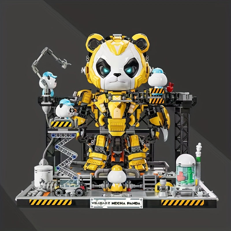 2198pcs Mecha Panda Building Blocks Set - Cool Deformation Robot Puzzle Toy for Kids & Adults, Creative STEM Brick Kit, Perfect Christmas Birthday Gift, Living Room Display Model