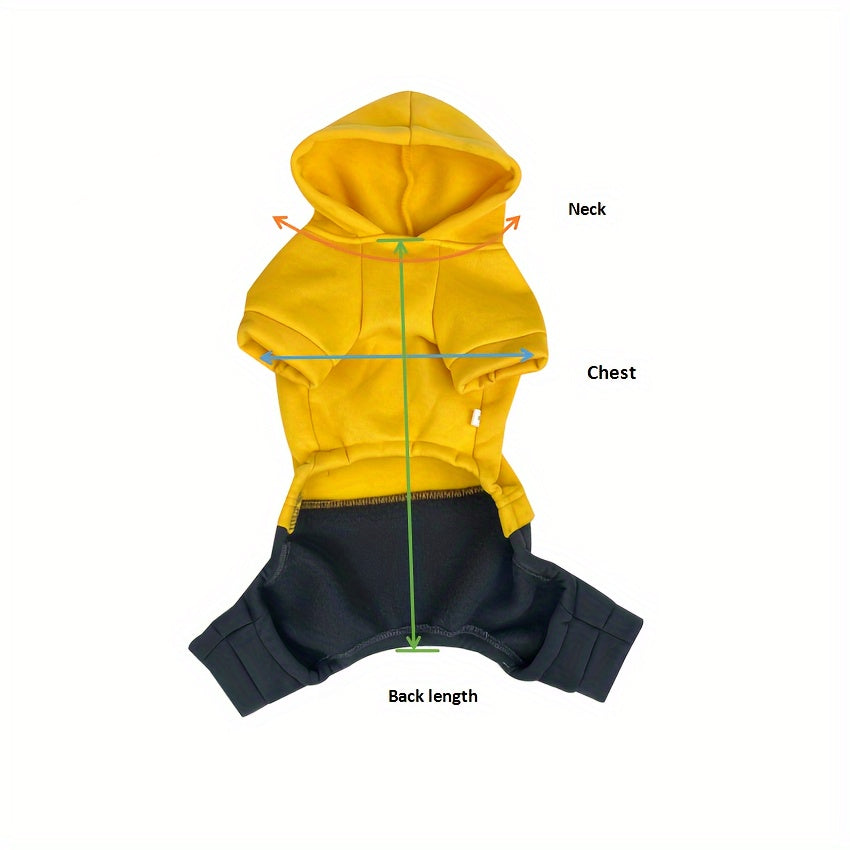 Color Block Small Dog Hoodie – 4-Legged Sweatshirt Machine Washable Polyester Winter Pullover for Small Dogs, XS to XXL, Casual Cozy Pet Sweatshirt in Pink Red Ginger for Cold Weather Outings