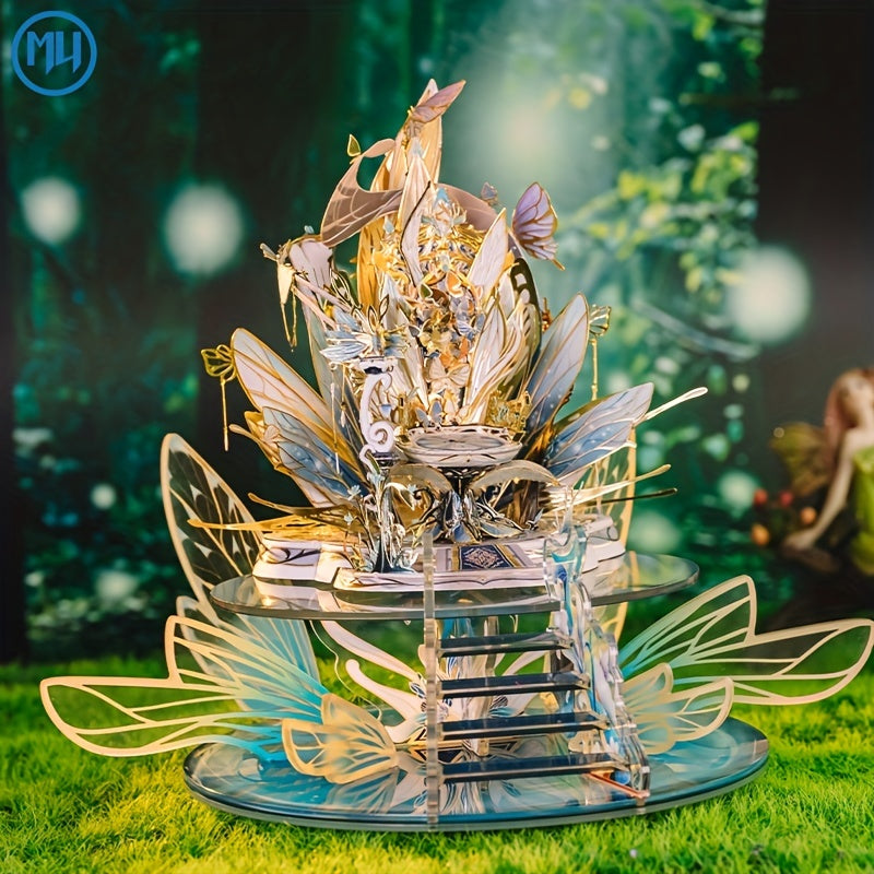 3D Metal Puzzle Kit - Angel Story Princess & Elf Series with Display Stand - Miniature Model Building Set for Adults - Elf Throne, Elf Castle or Elf Carriage - Unique Birthday, Christmas & New Year Gift