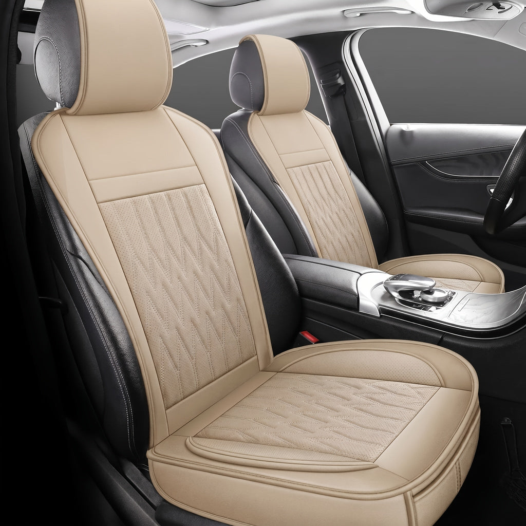 Universal Front Car Seat Covers 2-Pack Full Surround High-Back Bucket Seat Protector Anti-Slip Easy Install for Cars SUVs Trucks - Multiple Colors & Styles