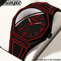 Analog Quartz Wrist Watch for Men Women & Teens – Unisex Round Dial Silicone Strap Fashion Watch in 5 Colors, Lightweight Casual Outdoor Daily Wear, Birthday Back-to-School Gift Idea Red Blue Black White Green