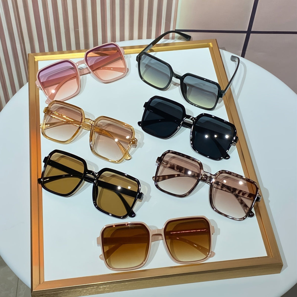 14-Pack Women's Square Frame Tinted Fashion Glasses Set – Minimalist European & American Style, Durable PC Frames, Colorful Lenses, Bulk Party & Gathering Eyewear for Women