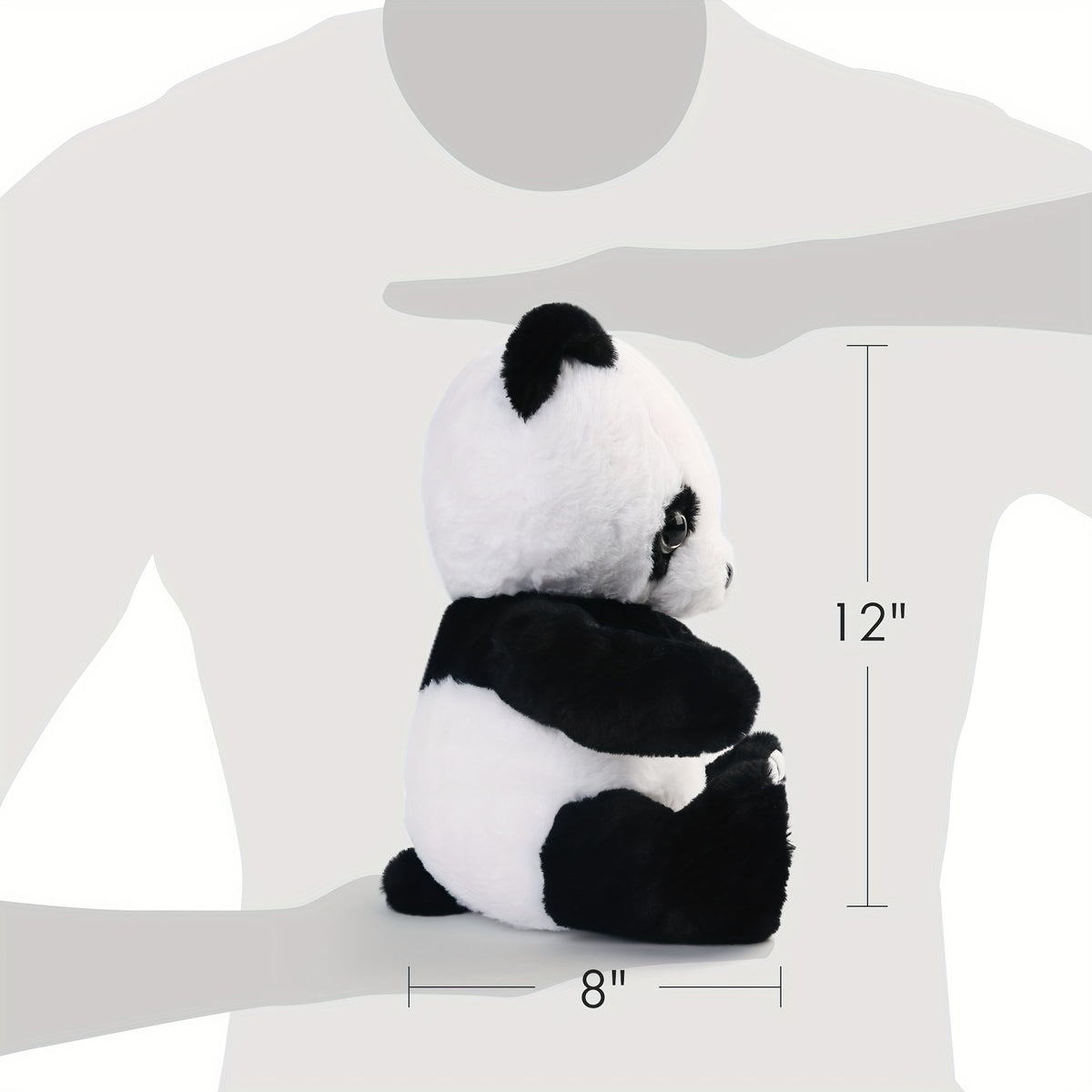 Light Up Panda Stuffed Animal 8 or 12 Inch LED Glowing Panda Bear Plush Toy Soft Hugging Plushie for Kids Boys Girls Birthday Christmas Gift Home Decor Night Light Nursery Room Decor